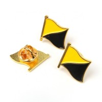 Oem Custom Multi Color Collar Badges Gold Flag Shape Scarves Enamel Strong Safety Pins In Metal Craft